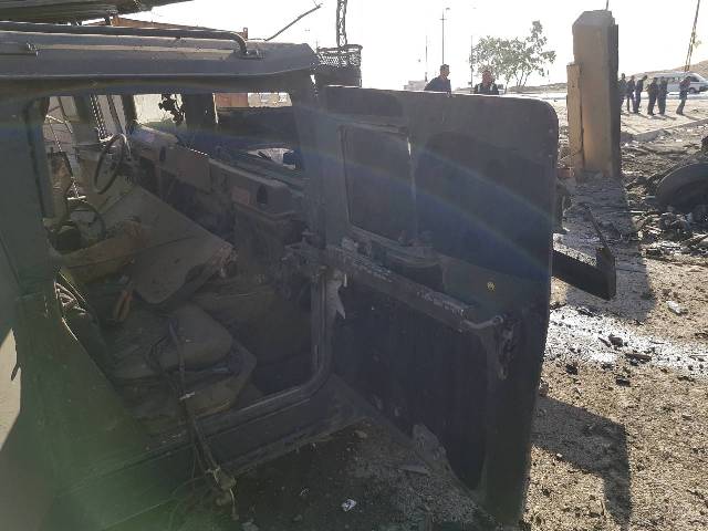 Suicide car bomb targets election warehouse in Kirkuk, injures 20 security members. (Photo: Social Media)